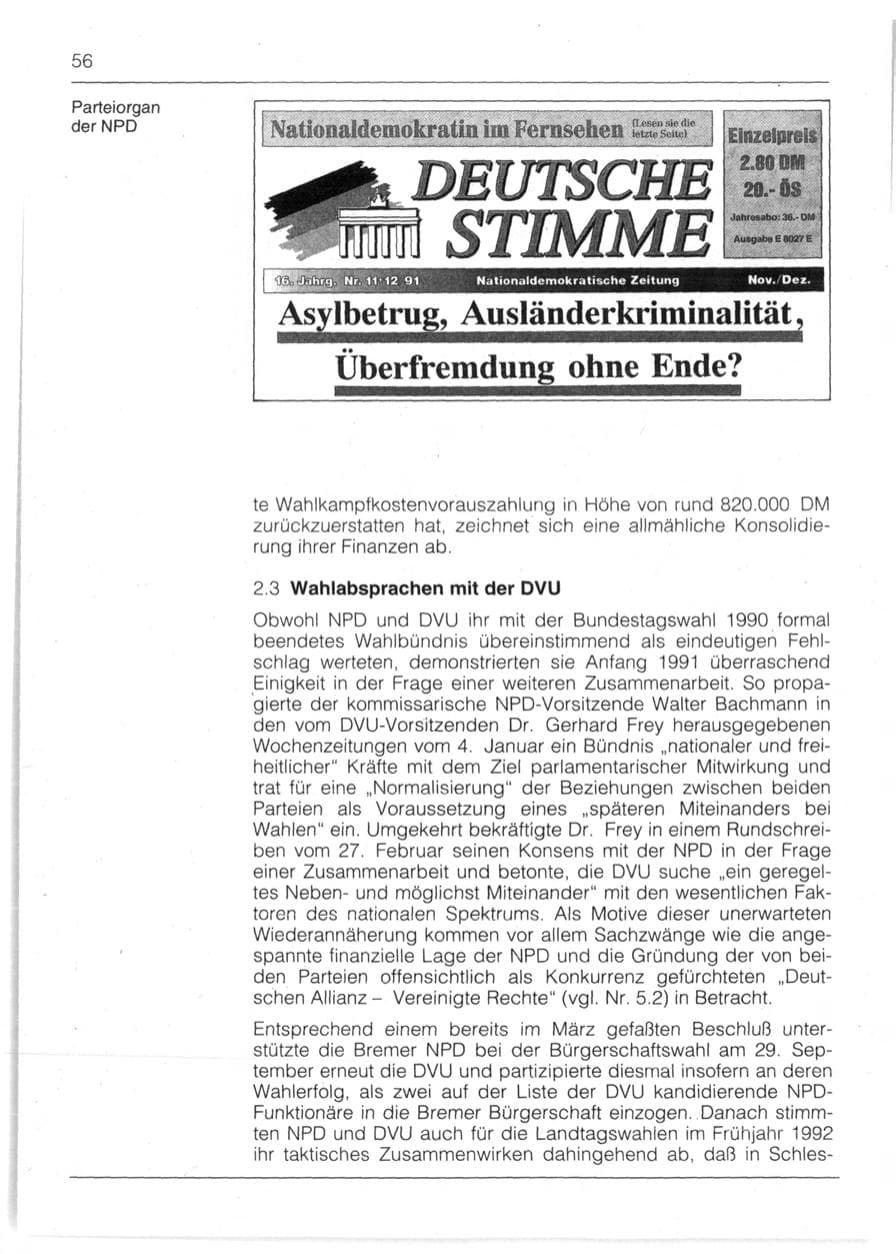 Seite 58 des Verfassungsschutzbericht 1991 Bayern
