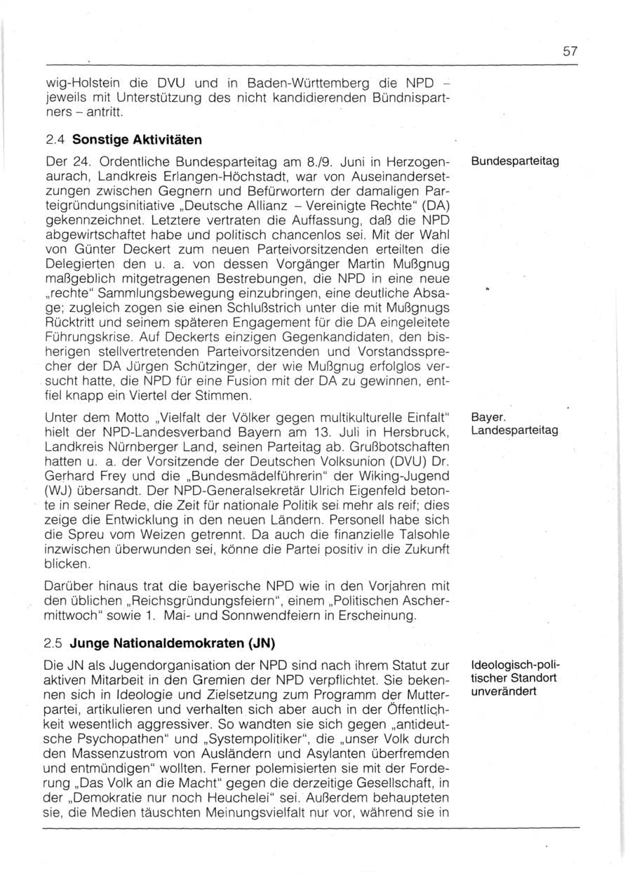 Seite 59 des Verfassungsschutzbericht 1991 Bayern