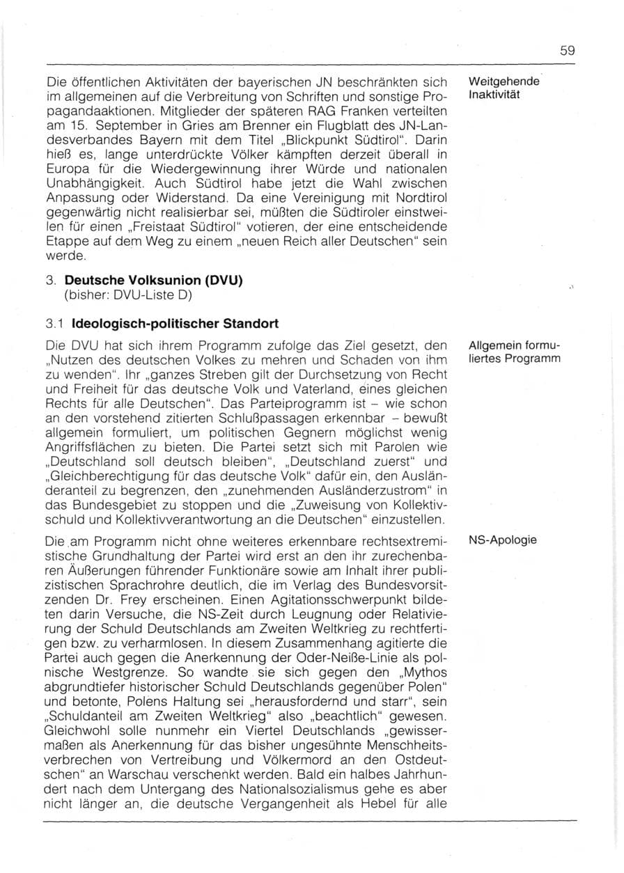 Seite 61 des Verfassungsschutzbericht 1991 Bayern