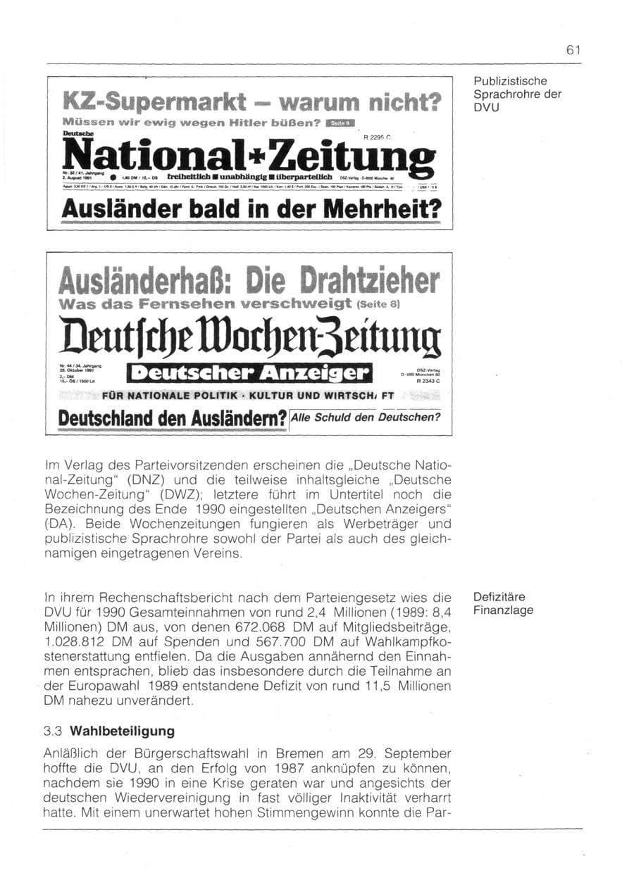 Seite 63 des Verfassungsschutzbericht 1991 Bayern