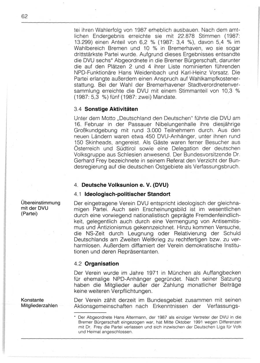 Seite 64 des Verfassungsschutzbericht 1991 Bayern