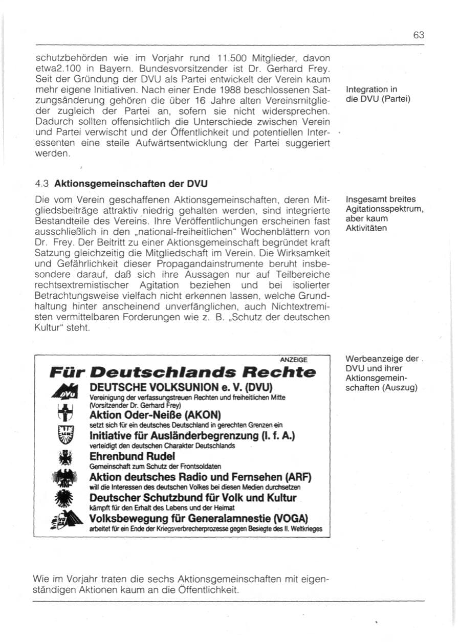 Seite 65 des Verfassungsschutzbericht 1991 Bayern