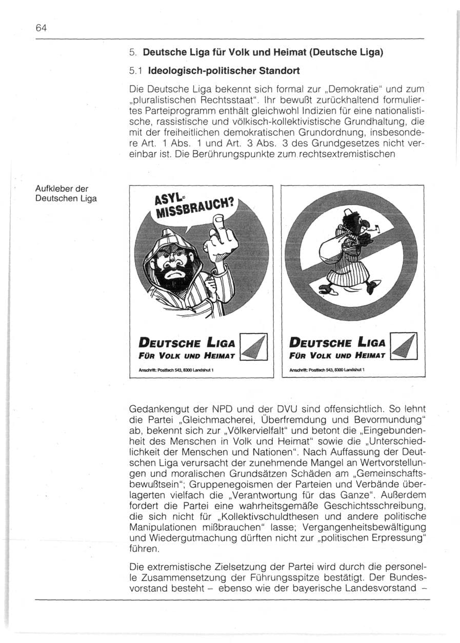 Seite 66 des Verfassungsschutzbericht 1991 Bayern