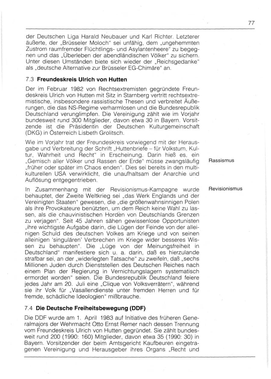 Seite 79 des Verfassungsschutzbericht 1991 Bayern