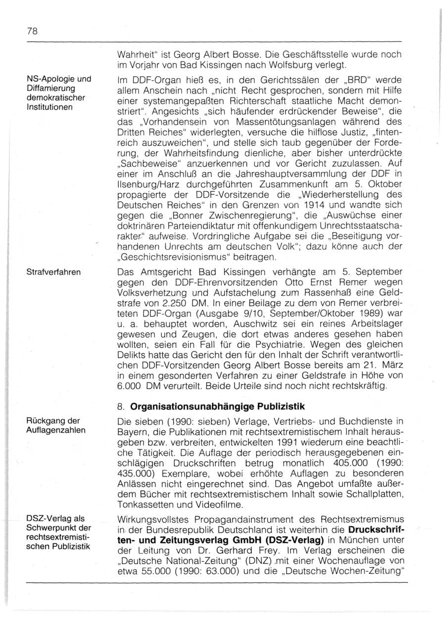 Seite 80 des Verfassungsschutzbericht 1991 Bayern