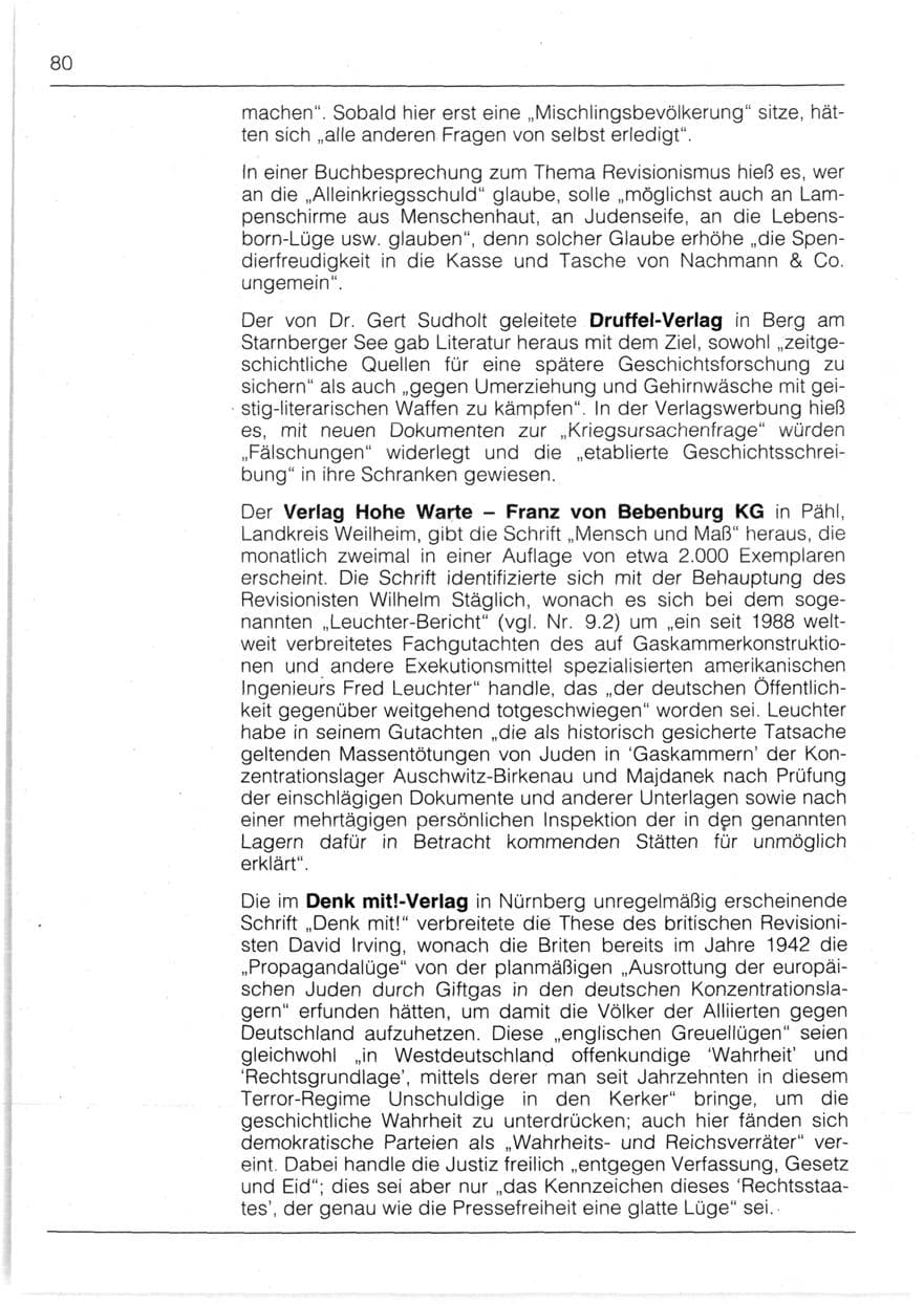 Seite 82 des Verfassungsschutzbericht 1991 Bayern
