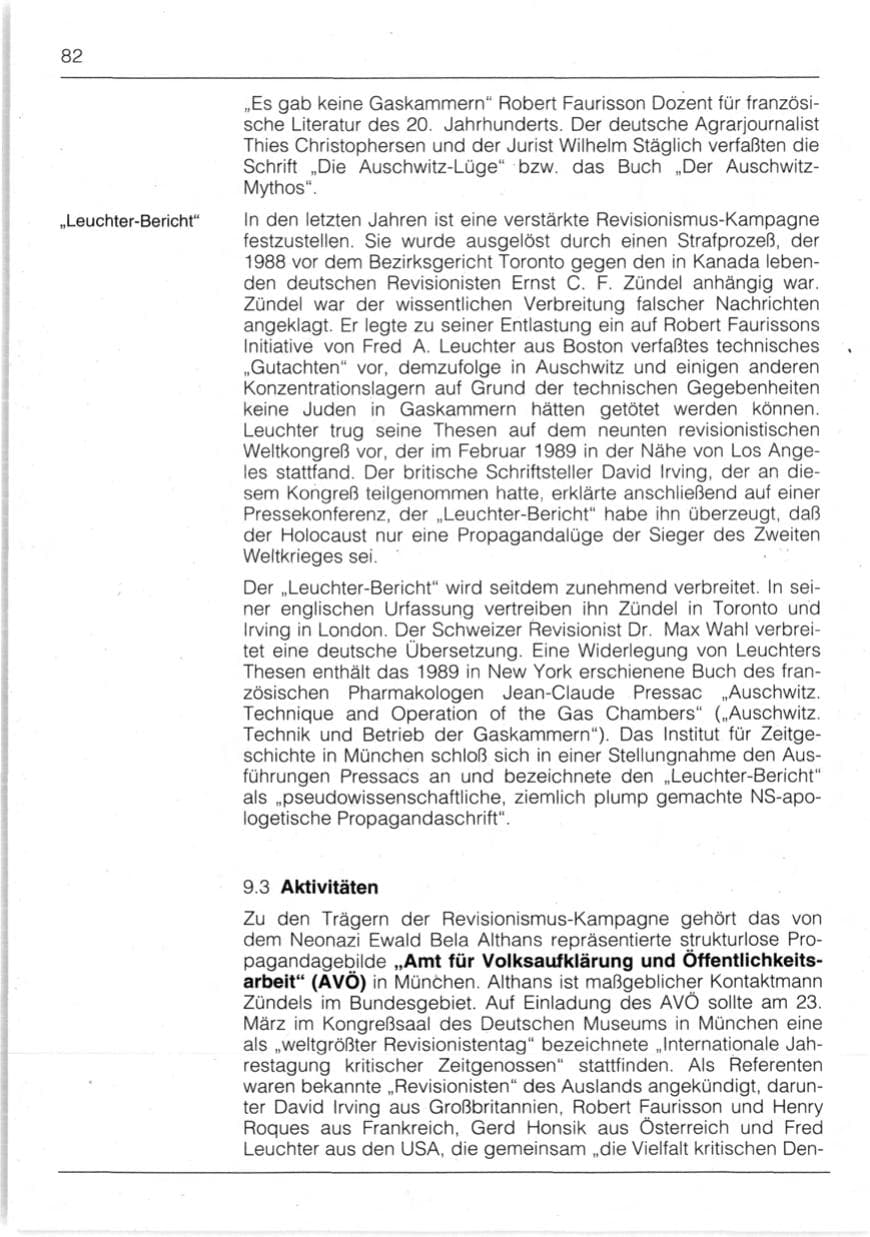 Seite 84 des Verfassungsschutzbericht 1991 Bayern