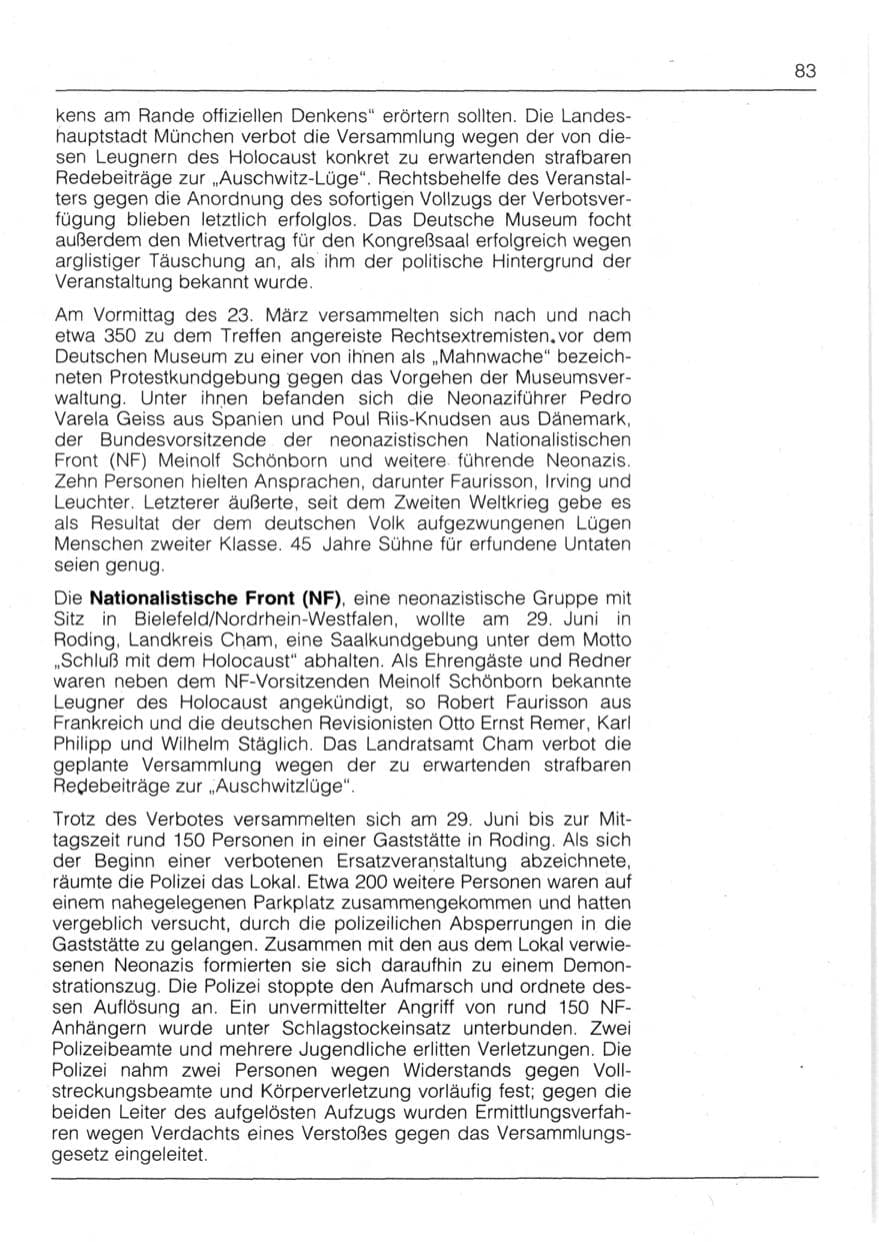 Seite 85 des Verfassungsschutzbericht 1991 Bayern