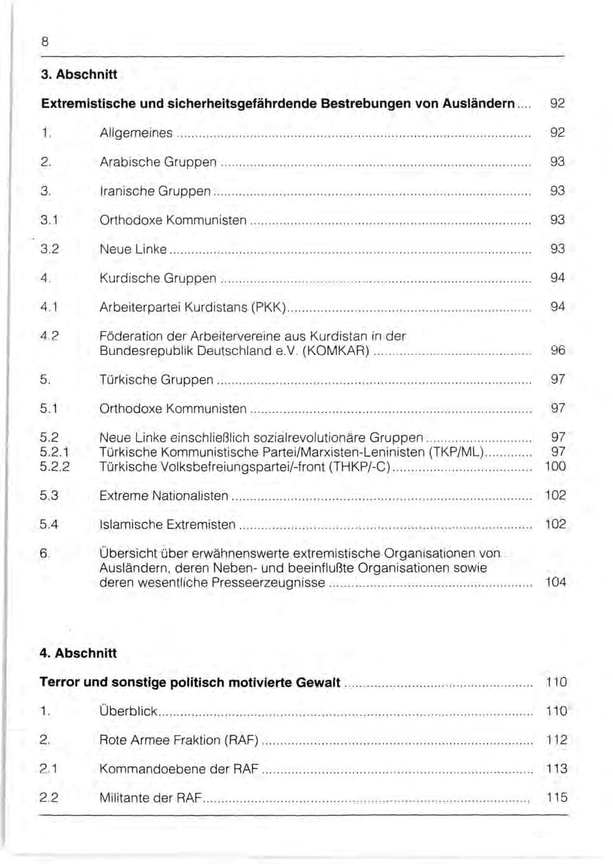 Seite 10 des Verfassungsschutzbericht 1991 Bayern