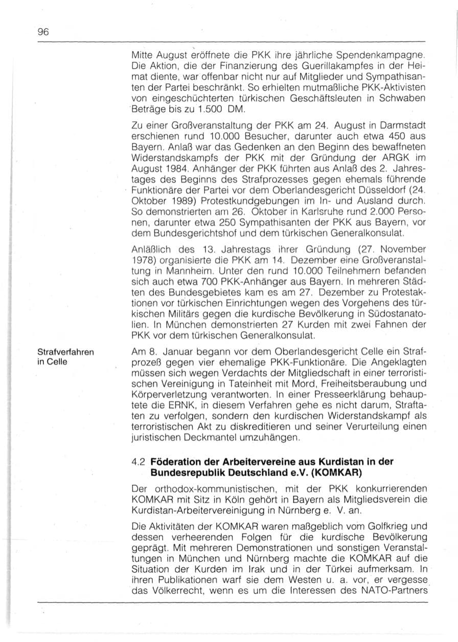 Seite 98 des Verfassungsschutzbericht 1991 Bayern