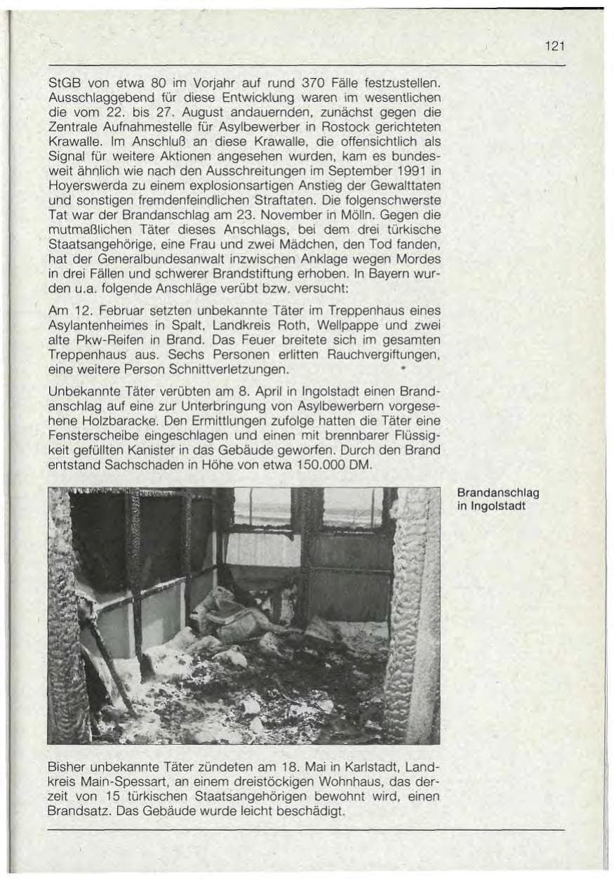 Seite 121 des Verfassungsschutzbericht 1992 Bayern