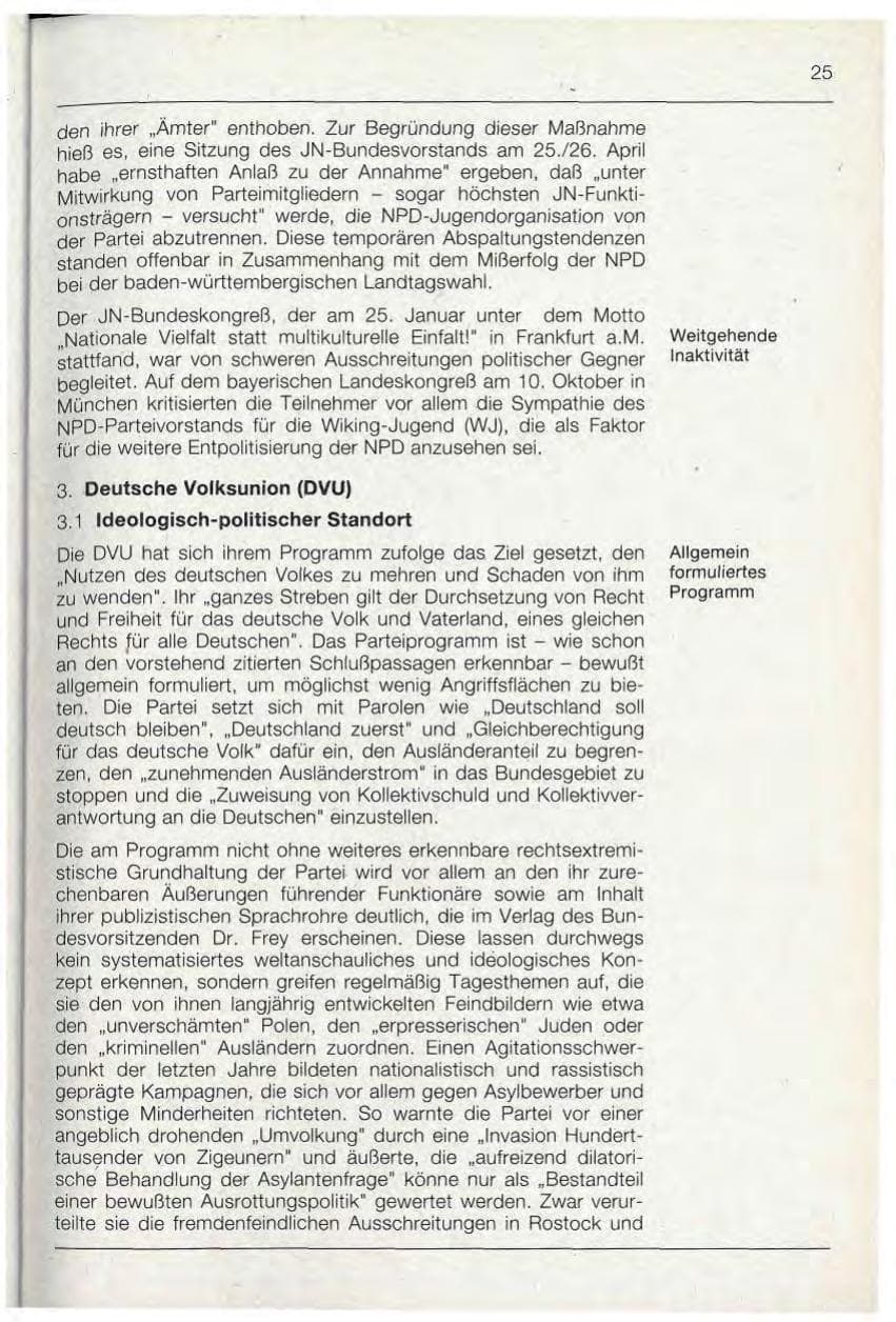 Seite 25 des Verfassungsschutzbericht 1992 Bayern