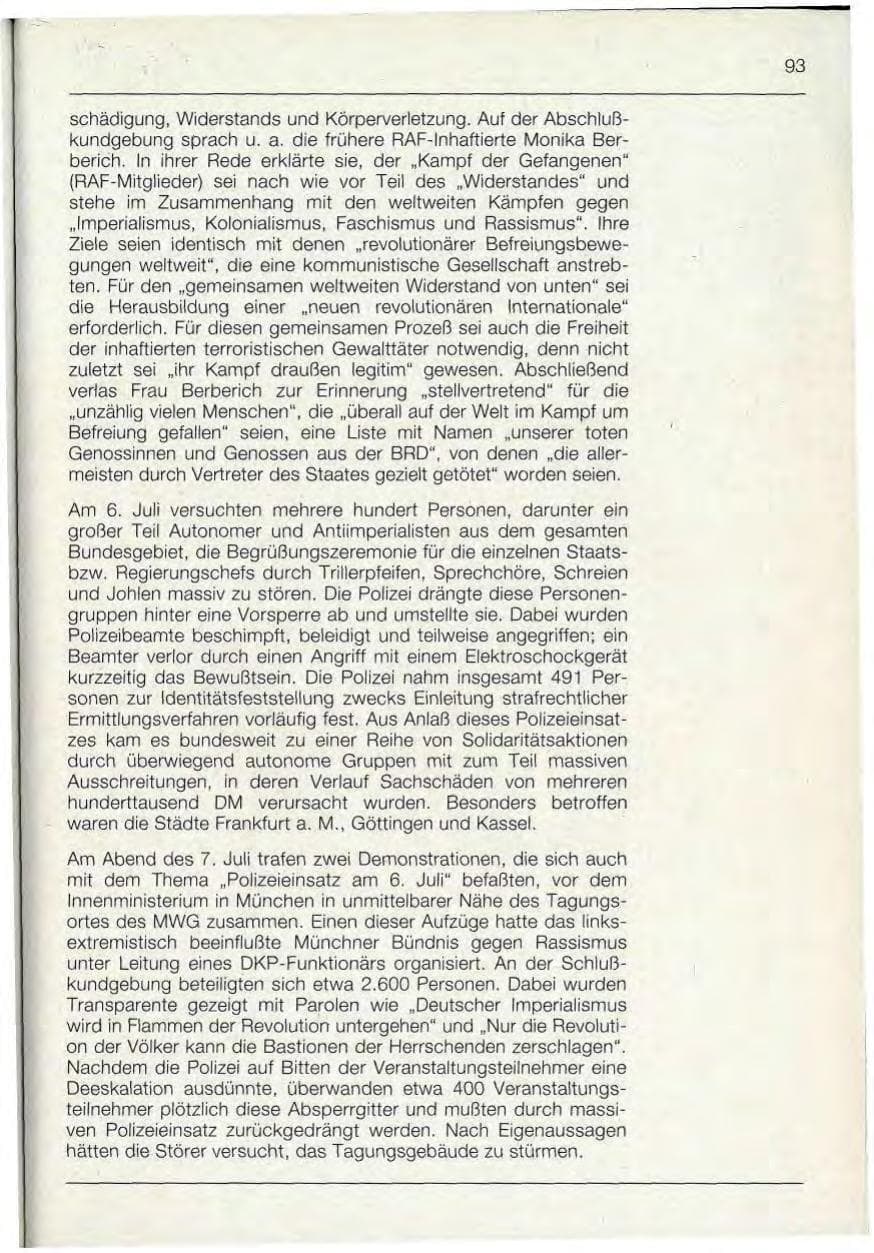Seite 93 des Verfassungsschutzbericht 1992 Bayern