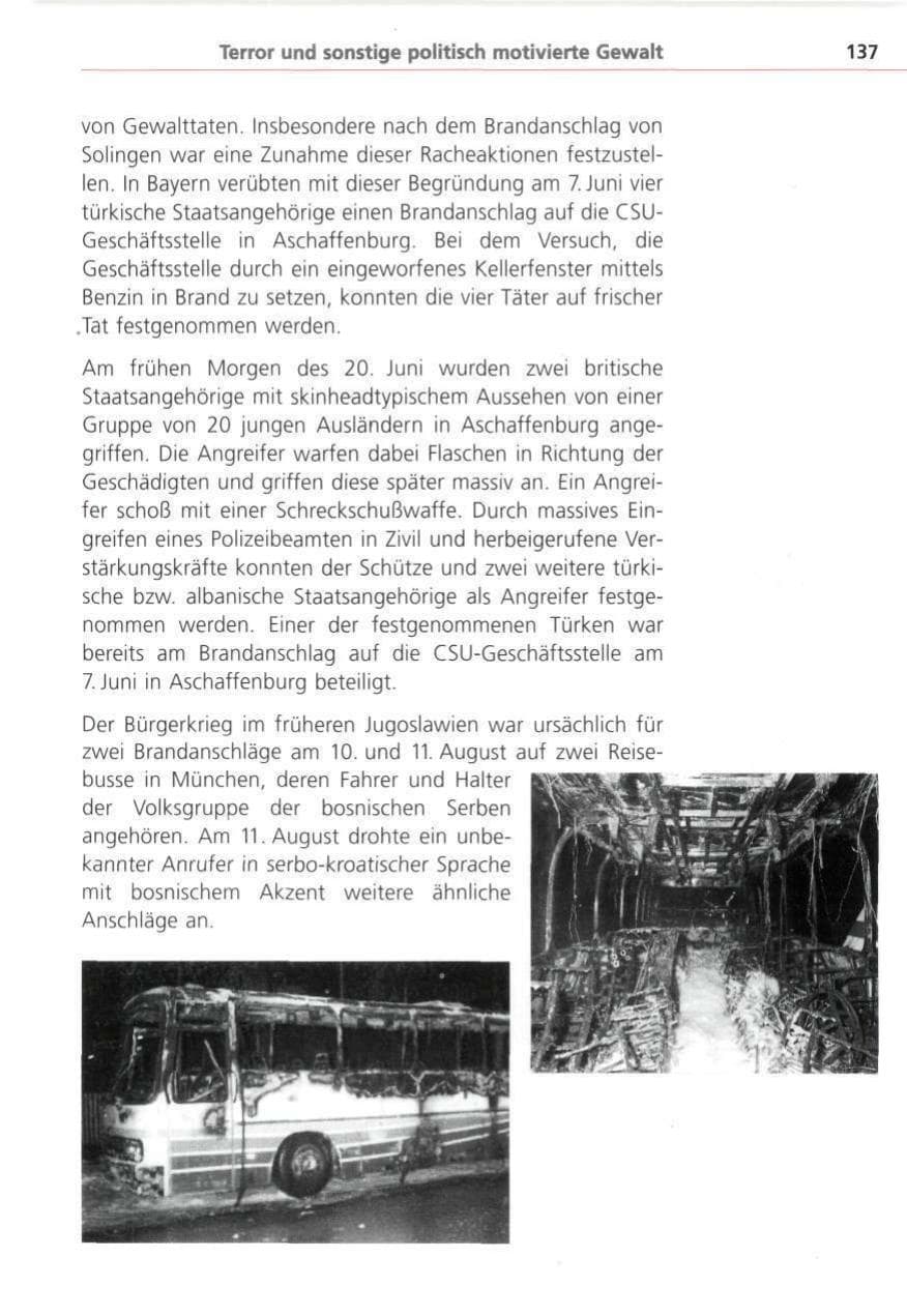 Seite 137 des Verfassungsschutzbericht 1993 Bayern