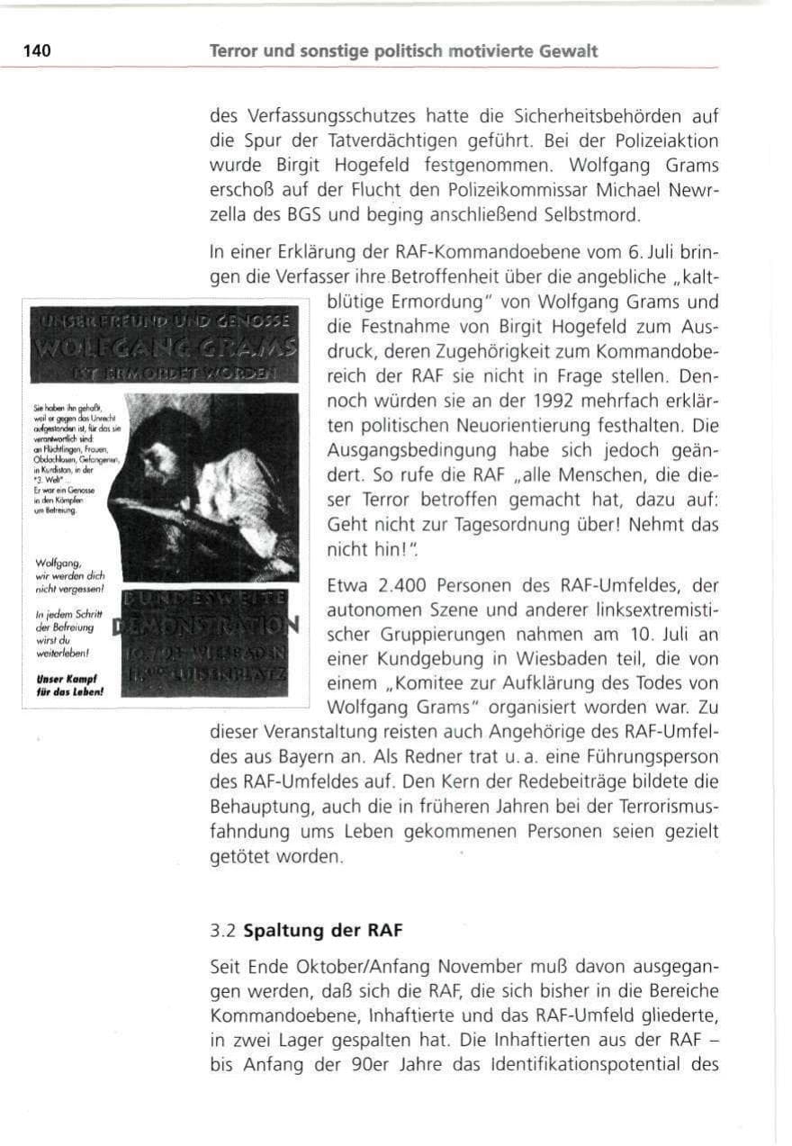 Seite 140 des Verfassungsschutzbericht 1993 Bayern