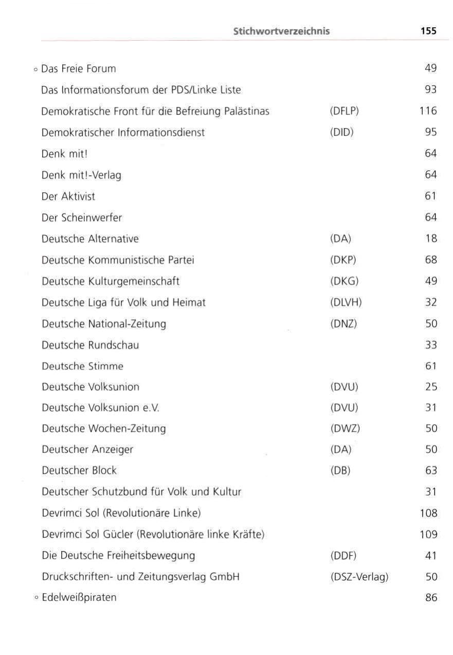 Seite 155 des Verfassungsschutzbericht 1993 Bayern