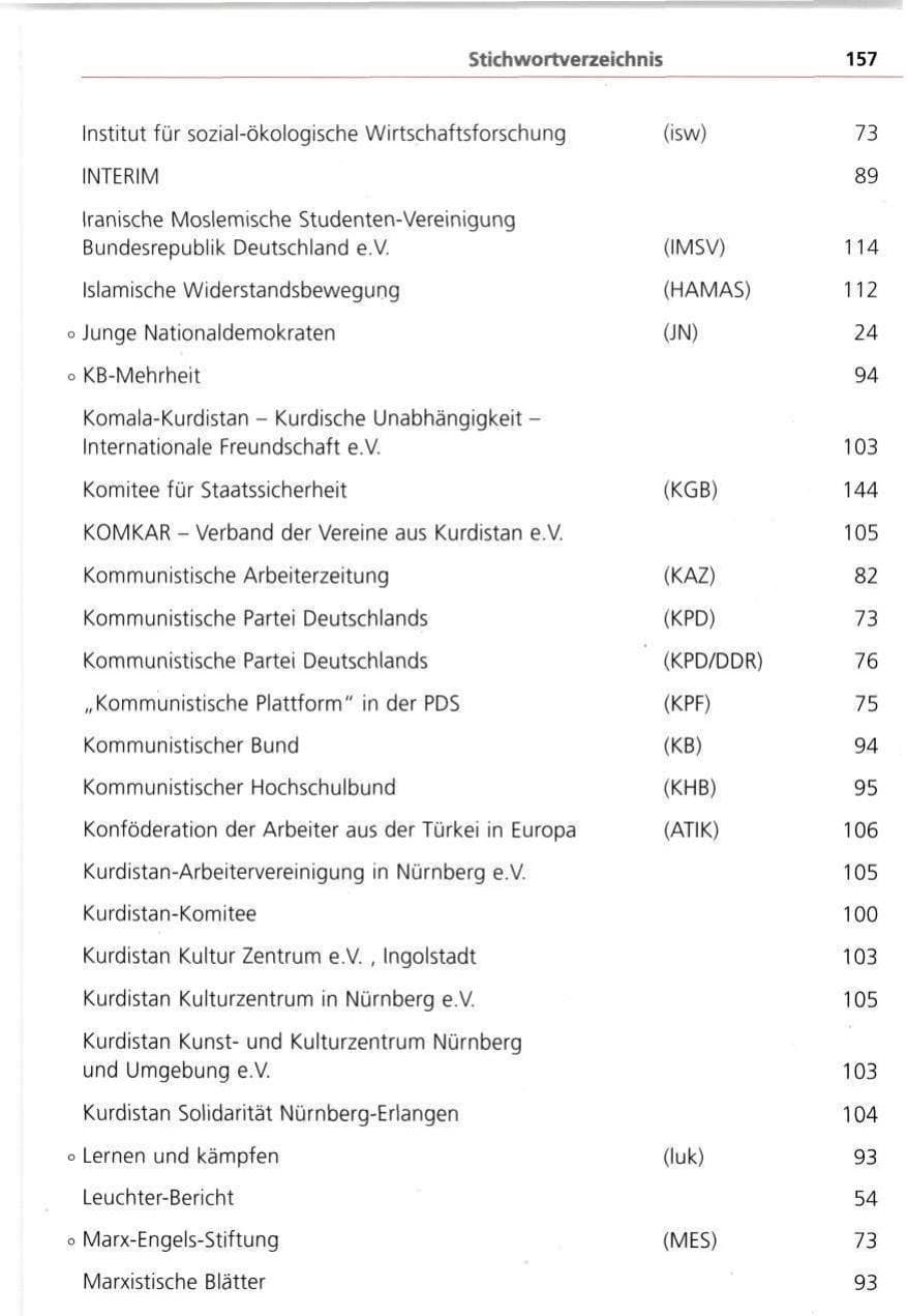 Seite 157 des Verfassungsschutzbericht 1993 Bayern