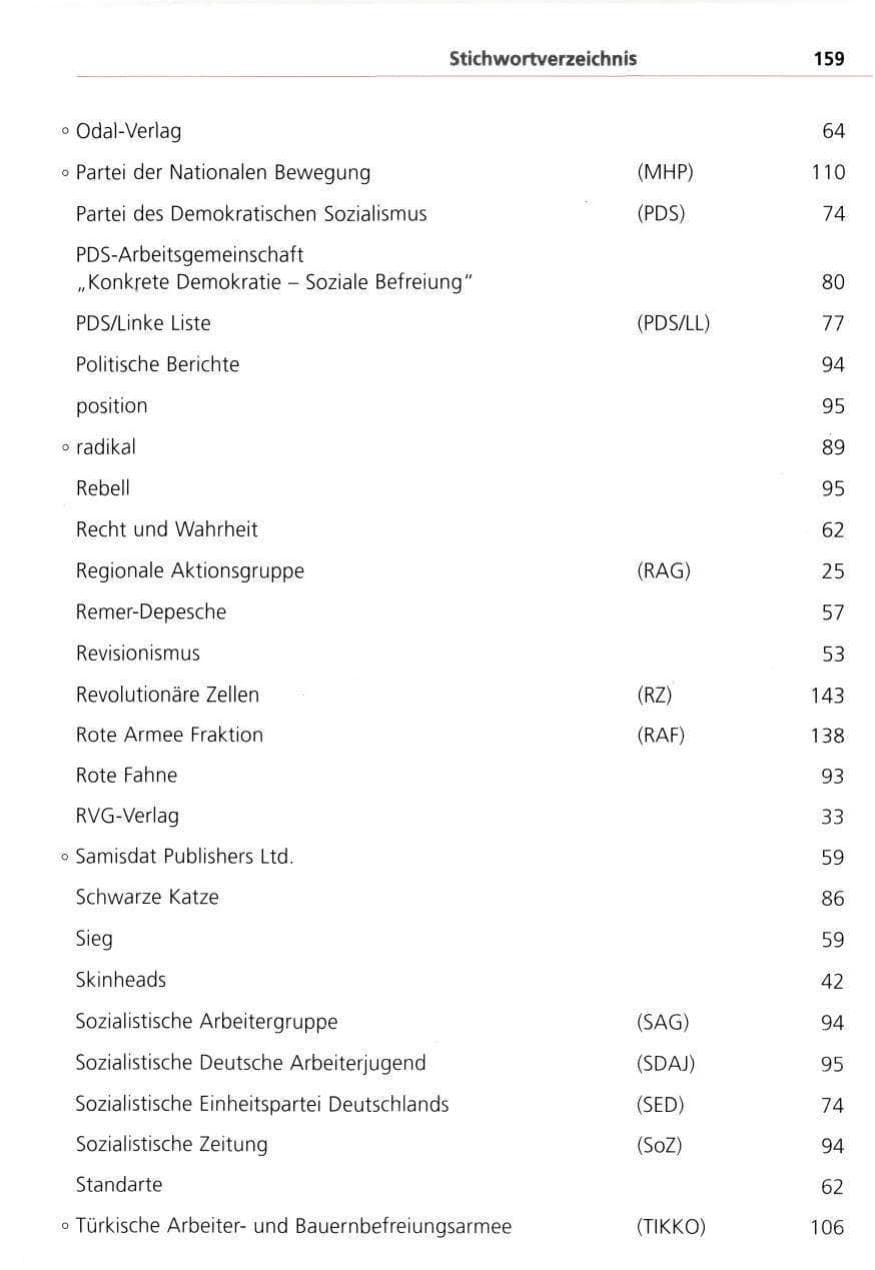 Seite 159 des Verfassungsschutzbericht 1993 Bayern