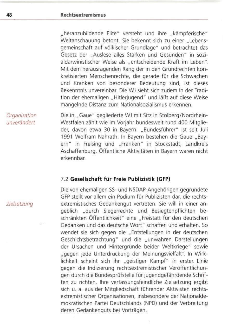 Seite 48 des Verfassungsschutzbericht 1993 Bayern