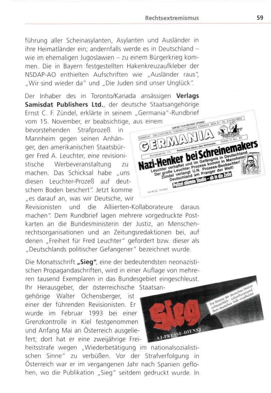Seite 59 des Verfassungsschutzbericht 1993 Bayern