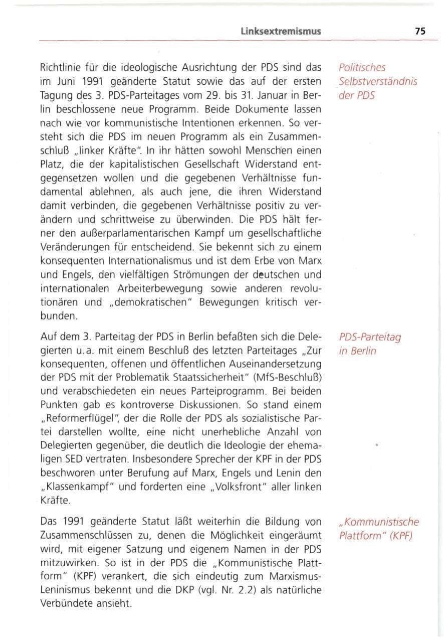 Seite 75 des Verfassungsschutzbericht 1993 Bayern