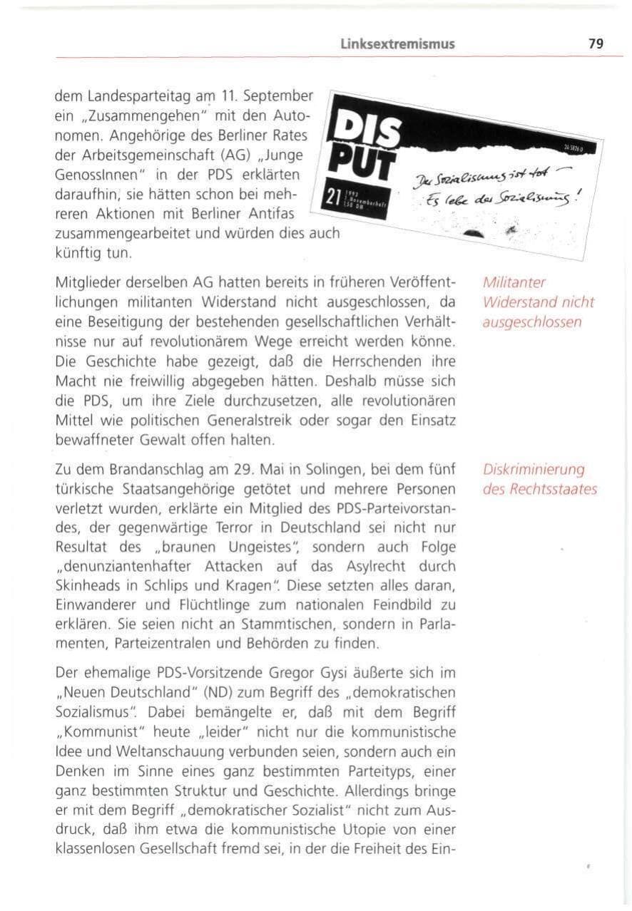 Seite 79 des Verfassungsschutzbericht 1993 Bayern