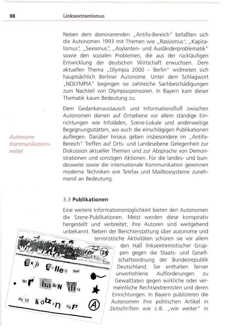 Seite 88 des Verfassungsschutzbericht 1993 Bayern