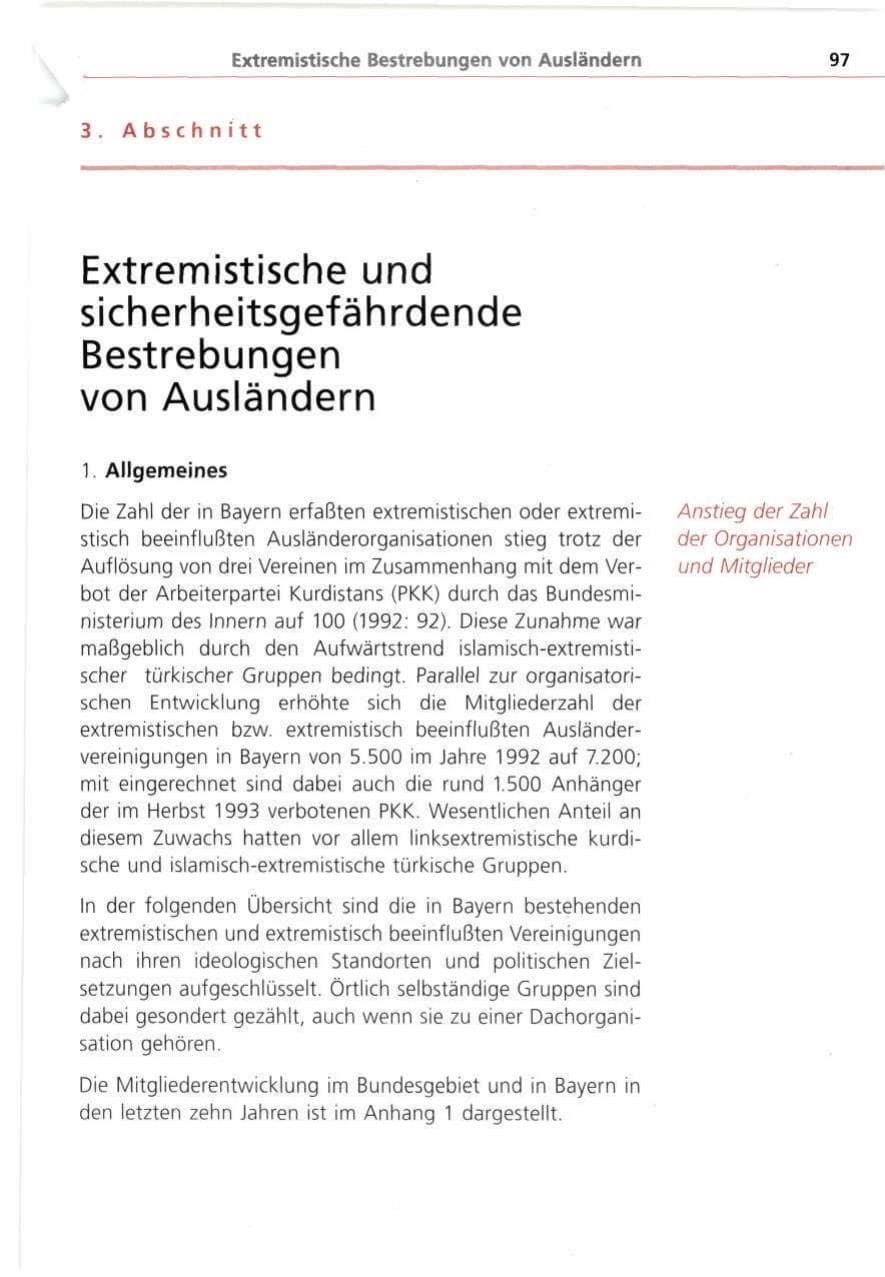 Seite 97 des Verfassungsschutzbericht 1993 Bayern