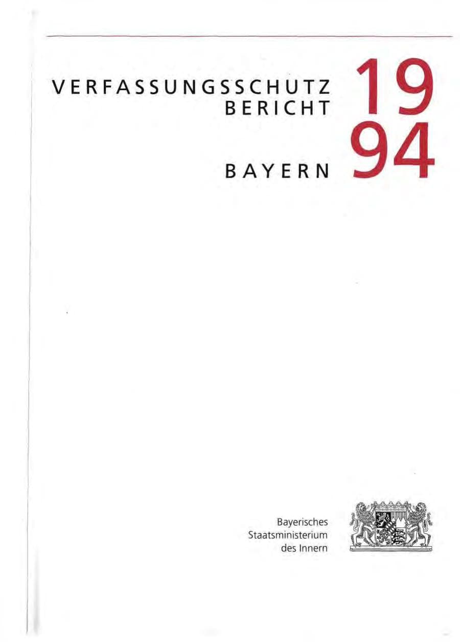 Seite 2 des Verfassungsschutzbericht 1994 Bayern