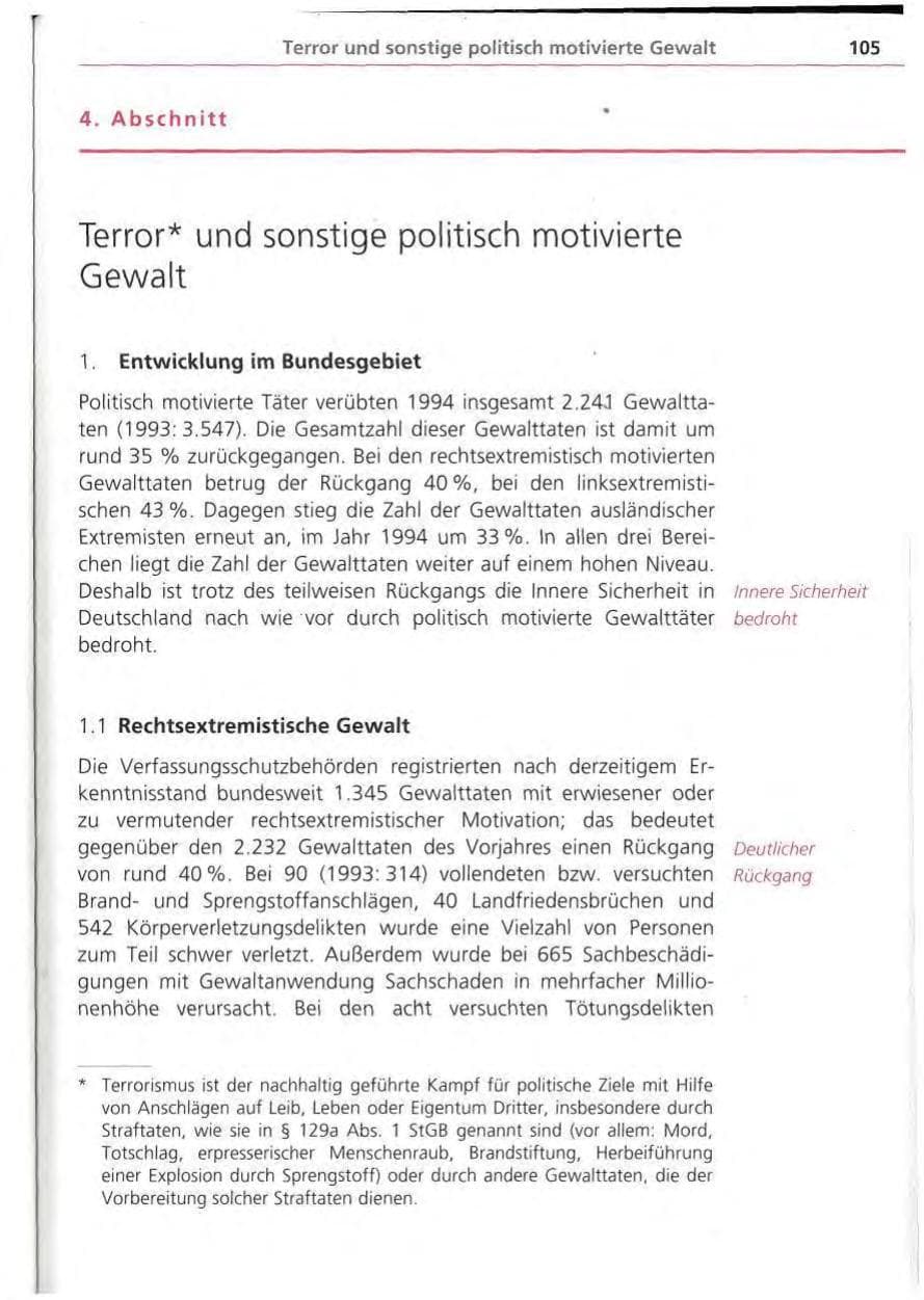 Seite 106 des Verfassungsschutzbericht 1994 Bayern