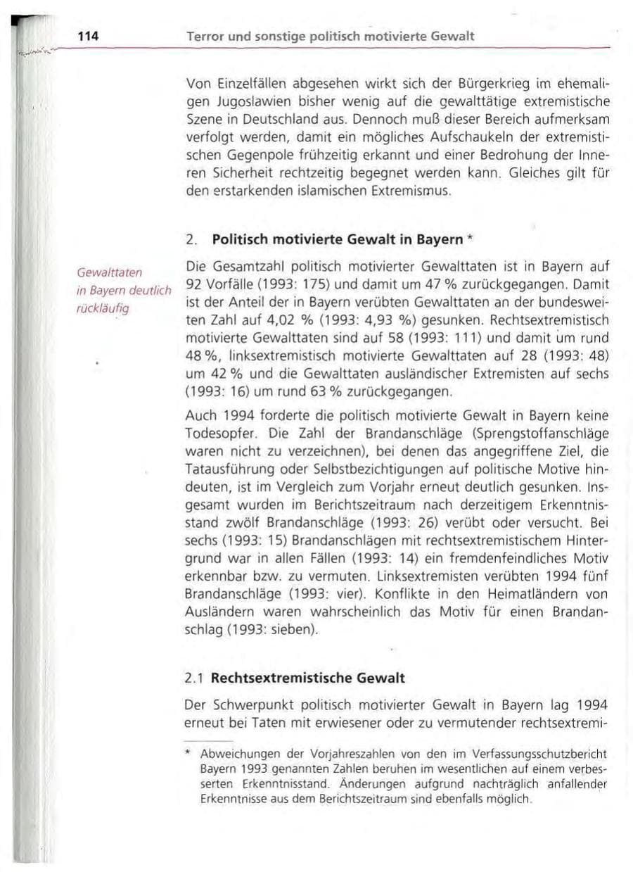 Seite 115 des Verfassungsschutzbericht 1994 Bayern