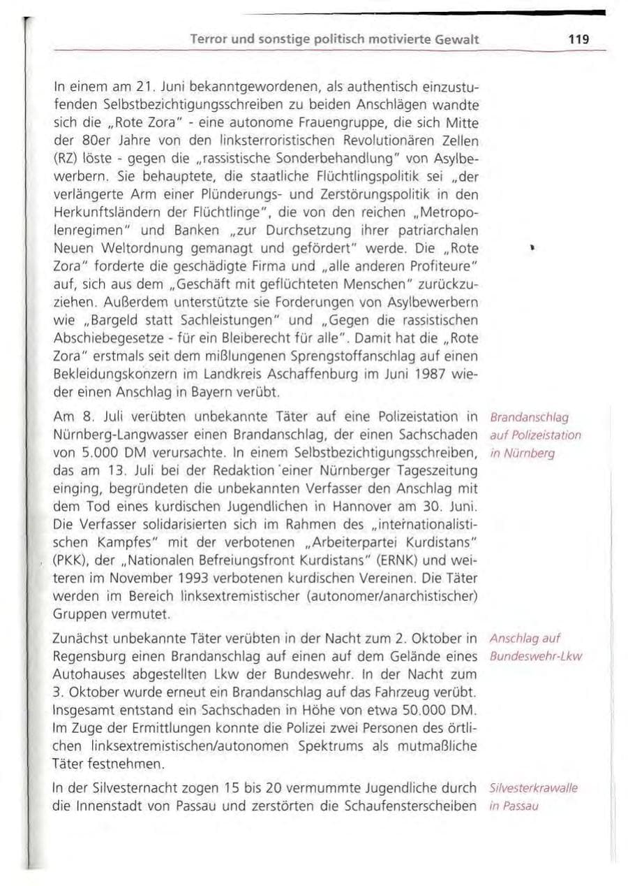 Seite 120 des Verfassungsschutzbericht 1994 Bayern