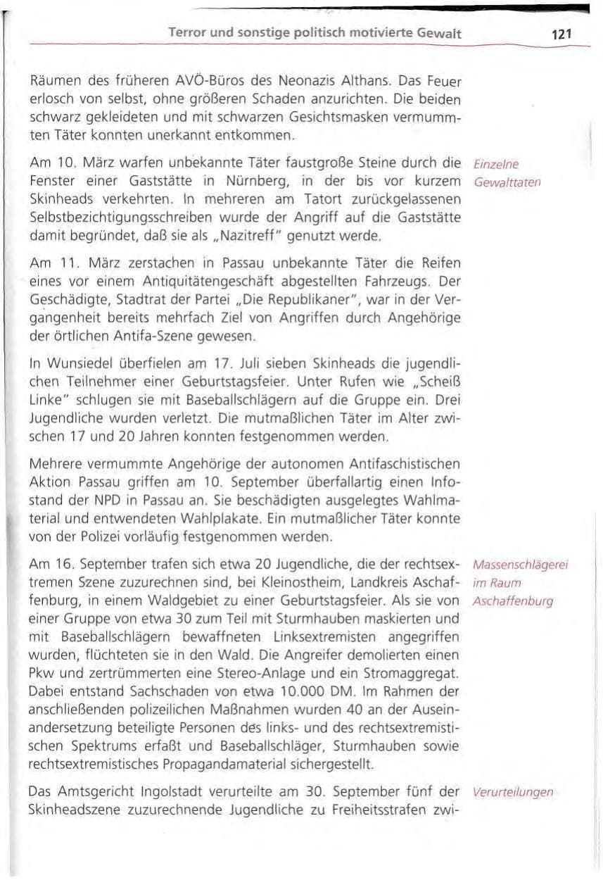 Seite 122 des Verfassungsschutzbericht 1994 Bayern