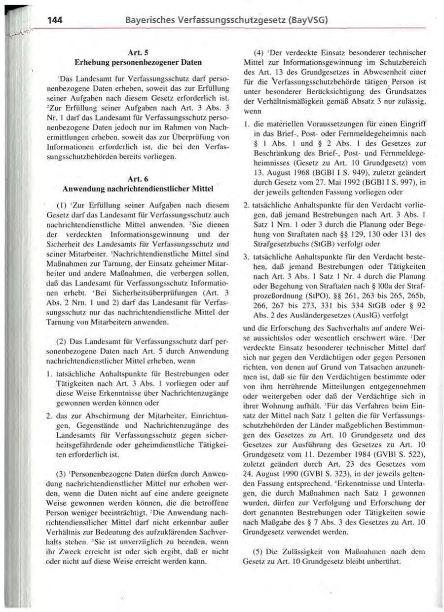 Seite 145 des Verfassungsschutzbericht 1994 Bayern