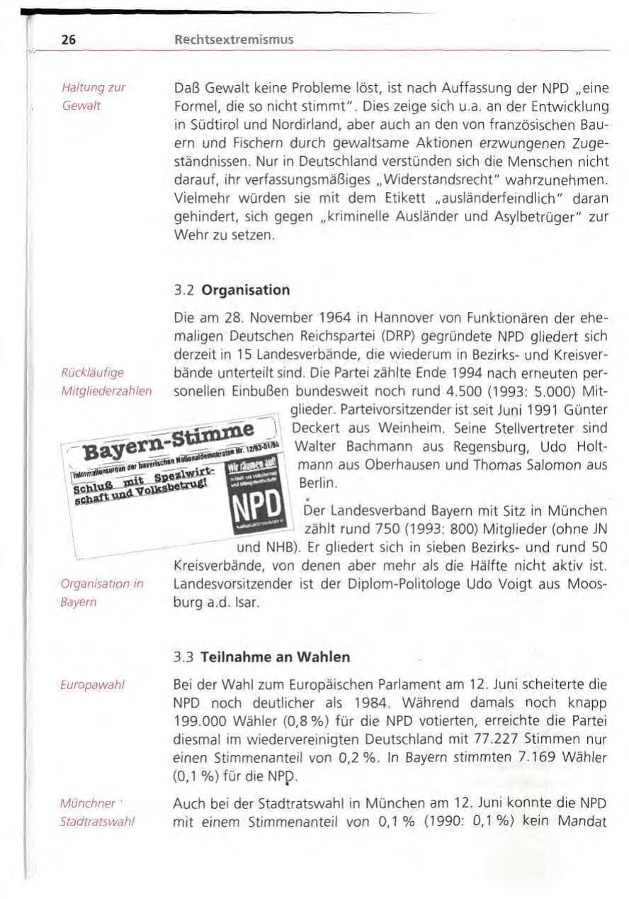 Seite 27 des Verfassungsschutzbericht 1994 Bayern