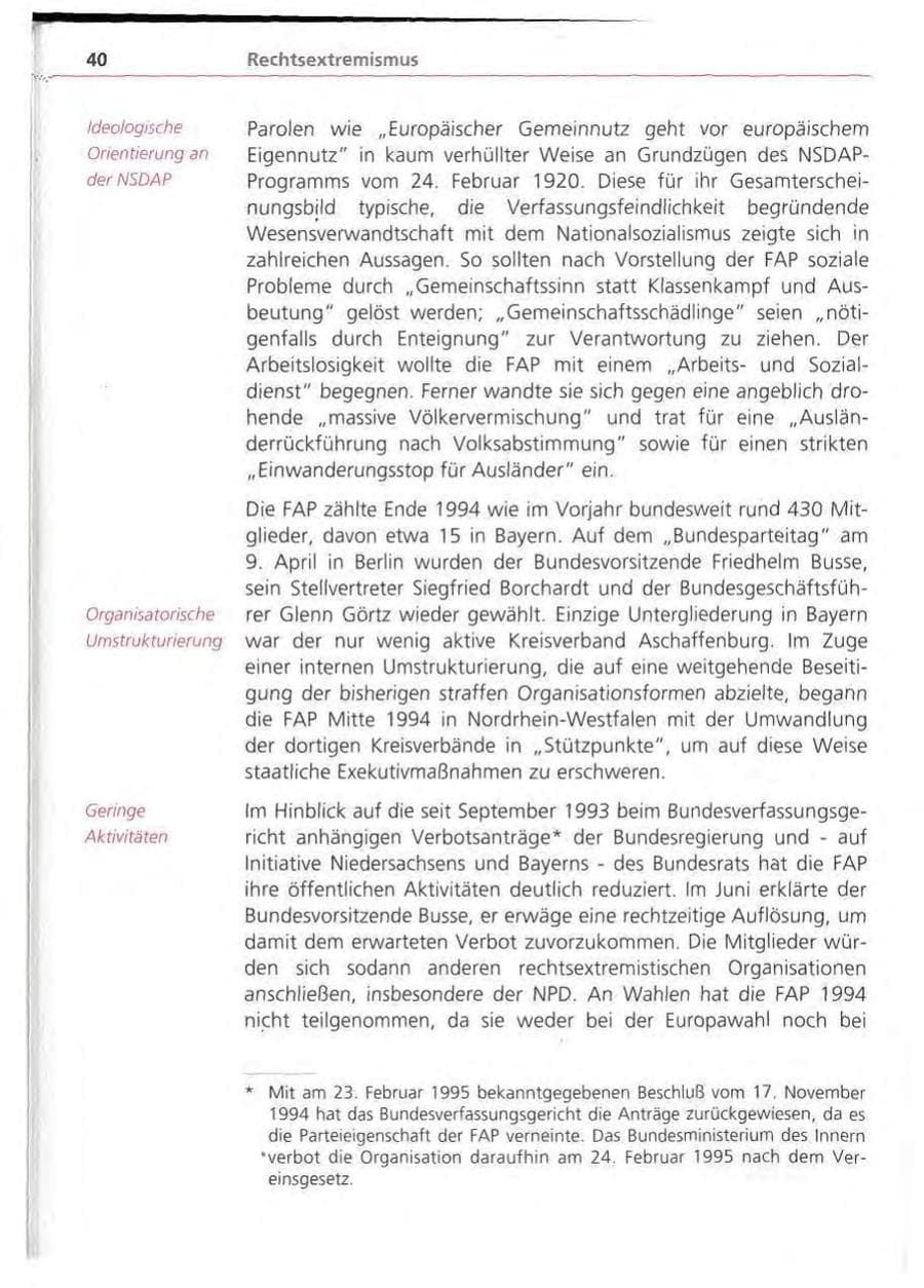 Seite 41 des Verfassungsschutzbericht 1994 Bayern