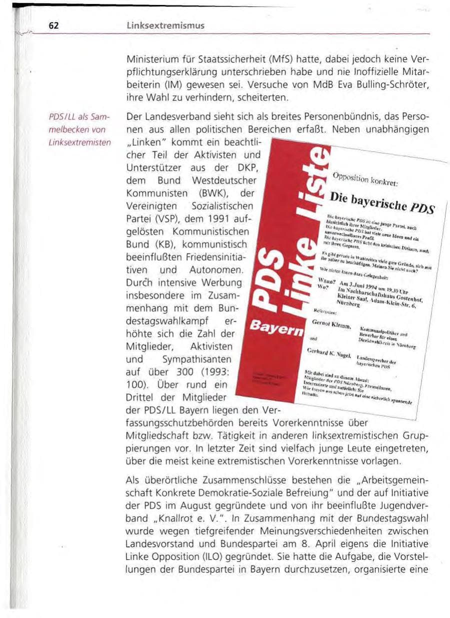 Seite 63 des Verfassungsschutzbericht 1994 Bayern