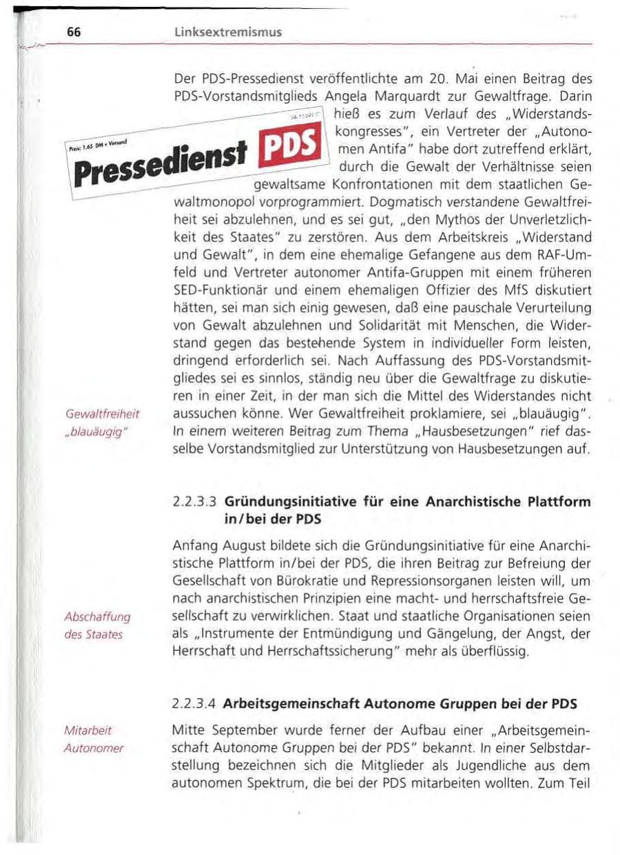 Seite 67 des Verfassungsschutzbericht 1994 Bayern