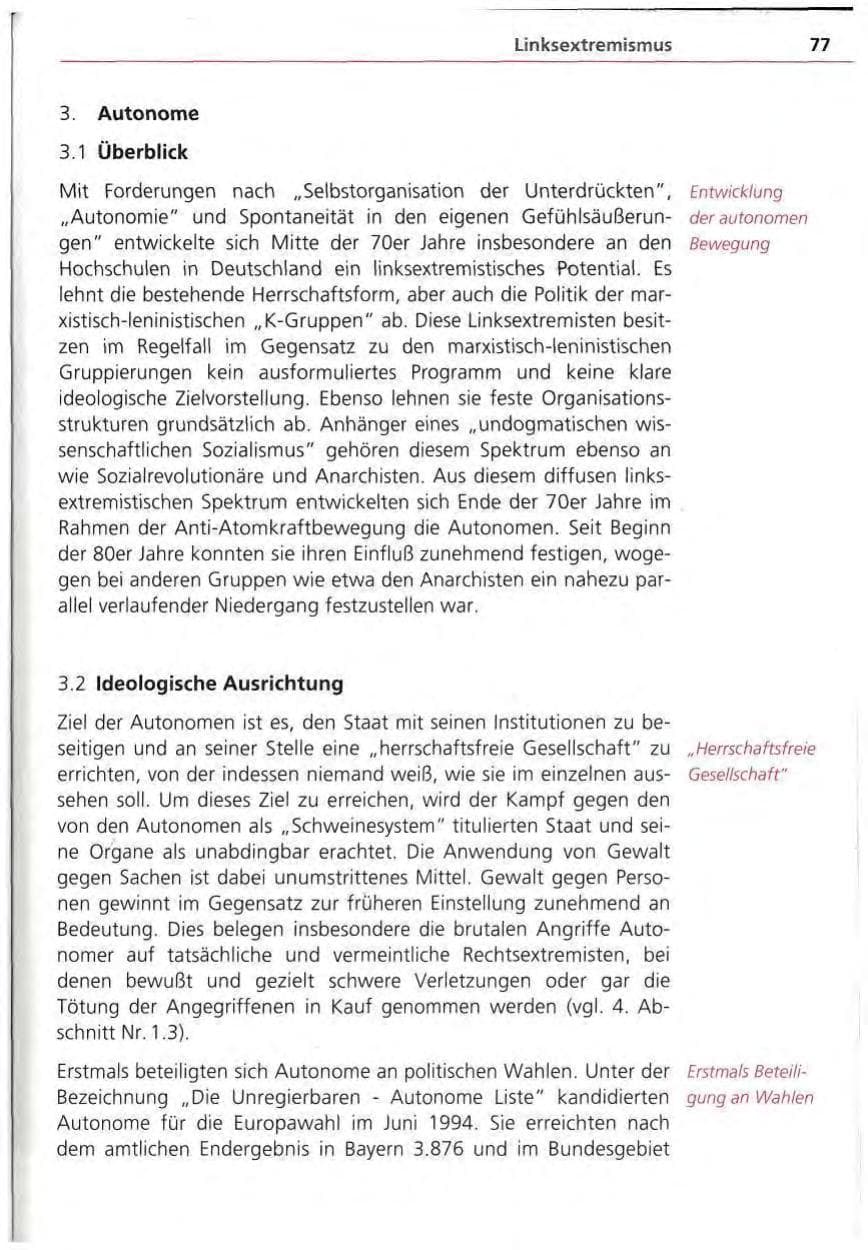 Seite 78 des Verfassungsschutzbericht 1994 Bayern
