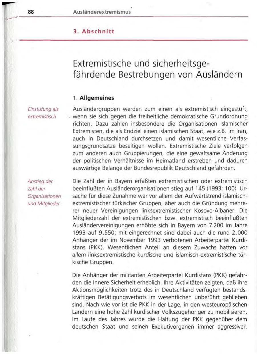 Seite 89 des Verfassungsschutzbericht 1994 Bayern