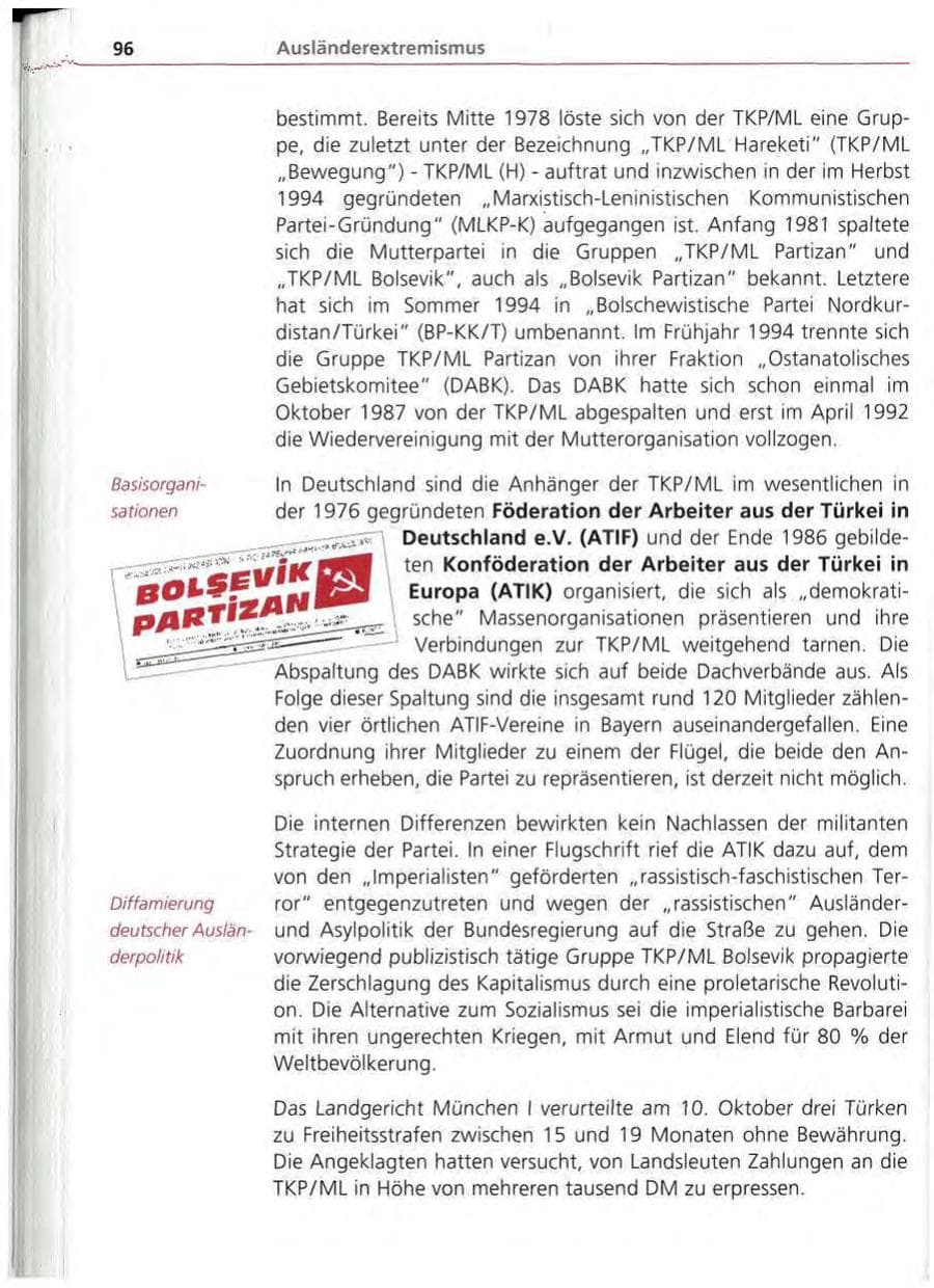 Seite 97 des Verfassungsschutzbericht 1994 Bayern