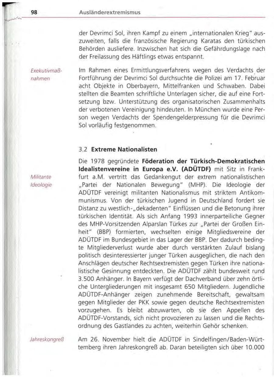Seite 99 des Verfassungsschutzbericht 1994 Bayern