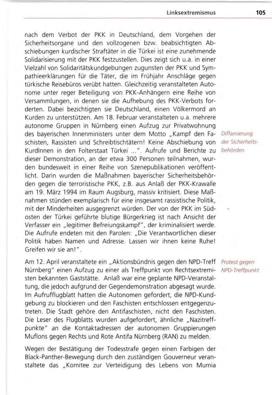 Seite 105 des Verfassungsschutzbericht 1995 Bayern
