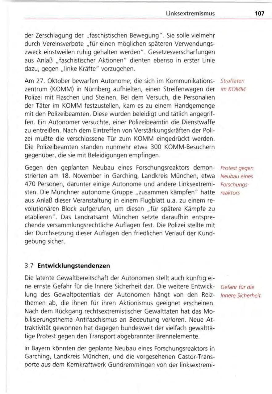 Seite 107 des Verfassungsschutzbericht 1995 Bayern