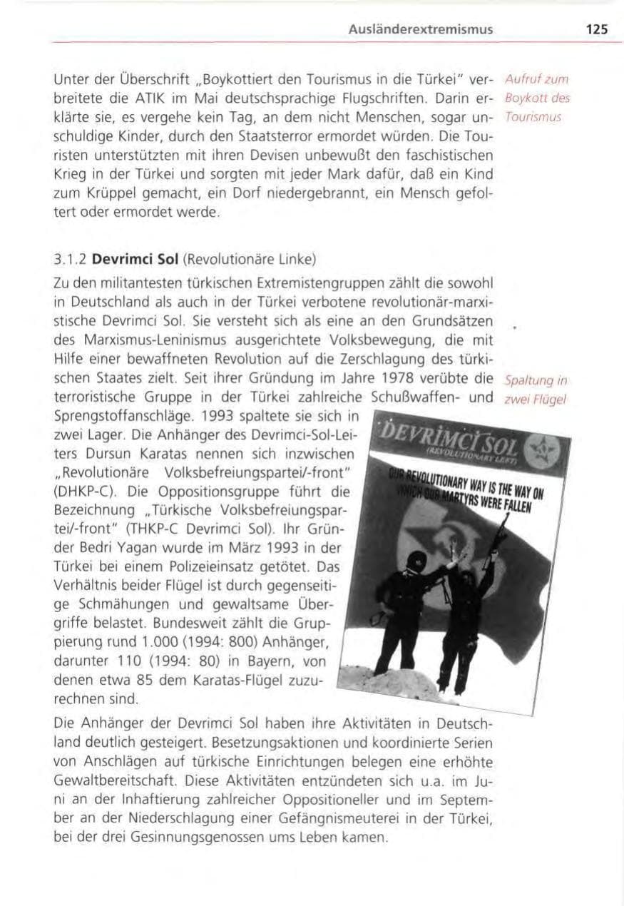 Seite 125 des Verfassungsschutzbericht 1995 Bayern