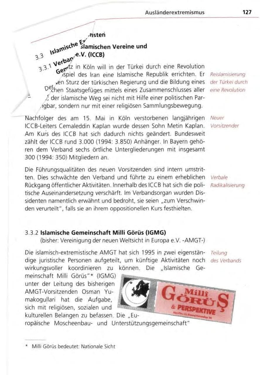 Seite 127 des Verfassungsschutzbericht 1995 Bayern