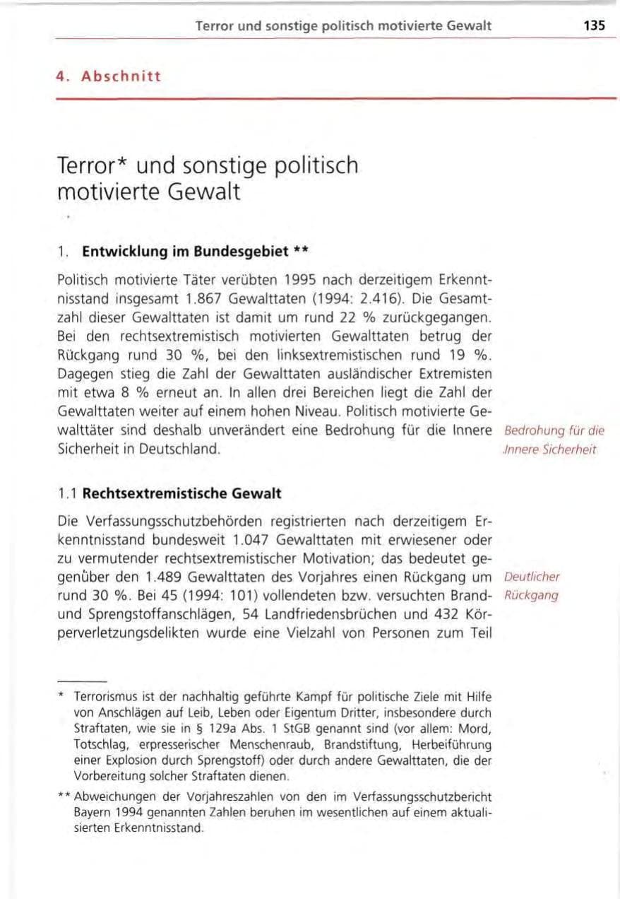 Seite 135 des Verfassungsschutzbericht 1995 Bayern