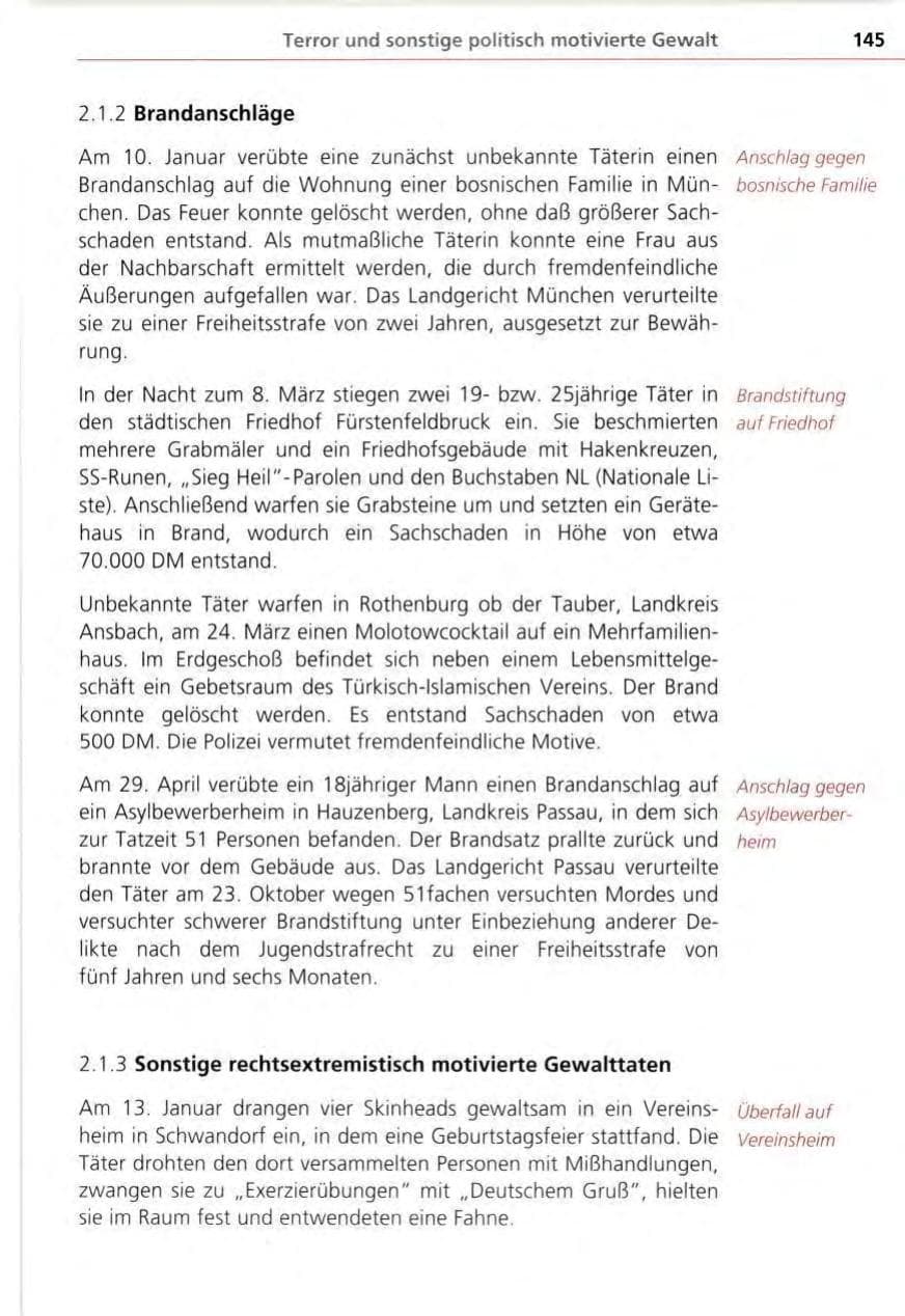 Seite 145 des Verfassungsschutzbericht 1995 Bayern