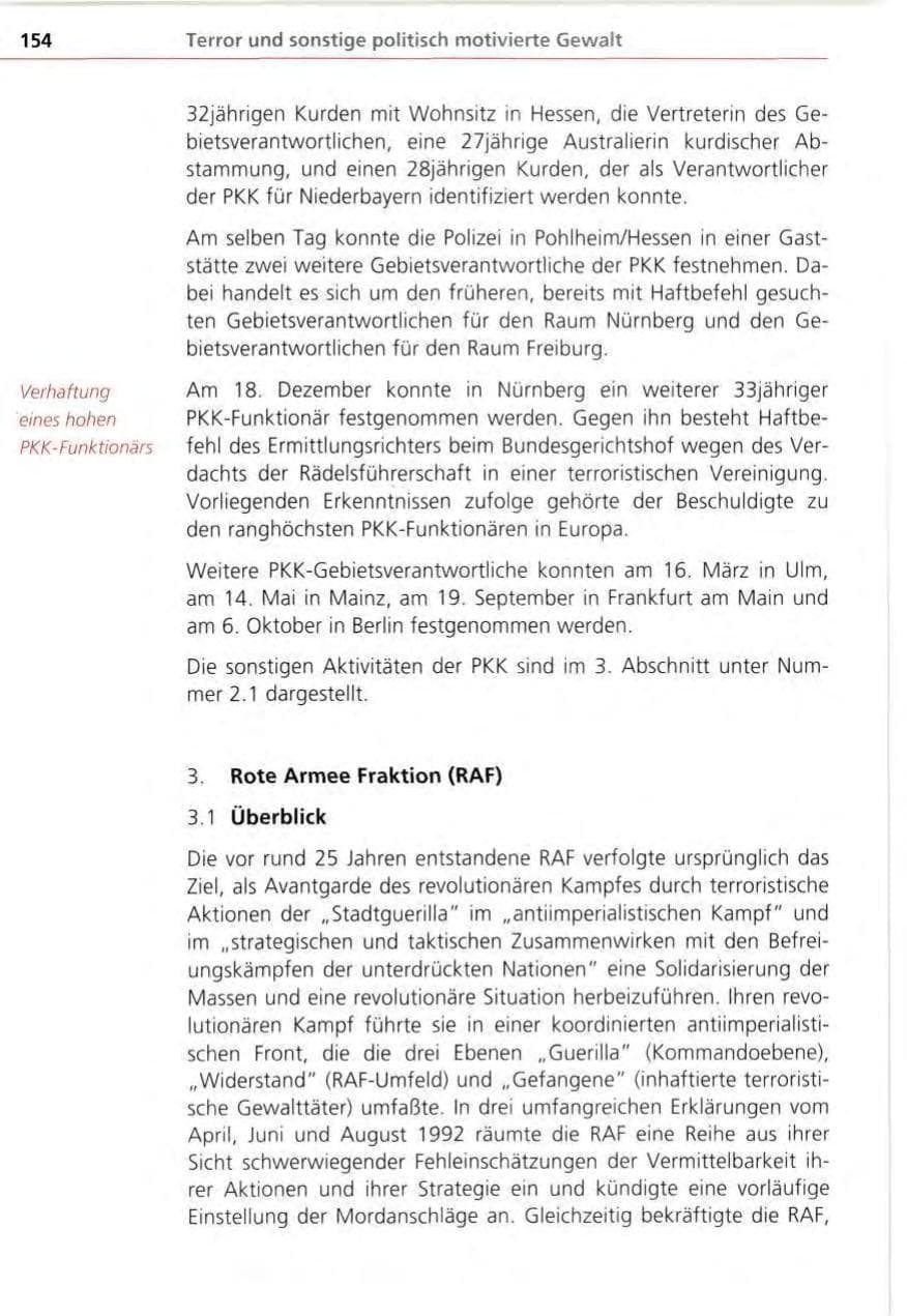 Seite 154 des Verfassungsschutzbericht 1995 Bayern
