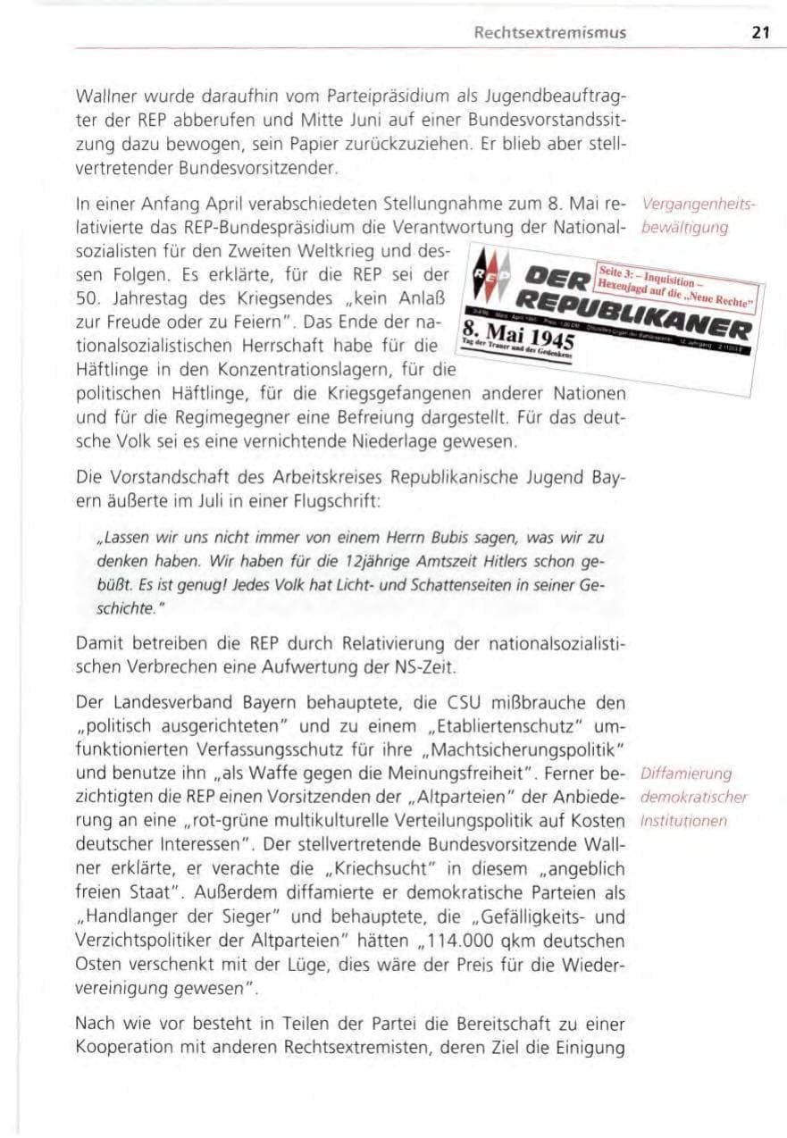 Seite 21 des Verfassungsschutzbericht 1995 Bayern